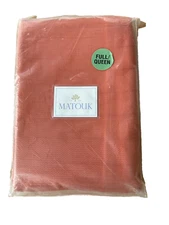 Matouk~Augusta~Queen/Full~COVERLET~100% Cotton~Saffron/Orange~Fabric Italy~M130