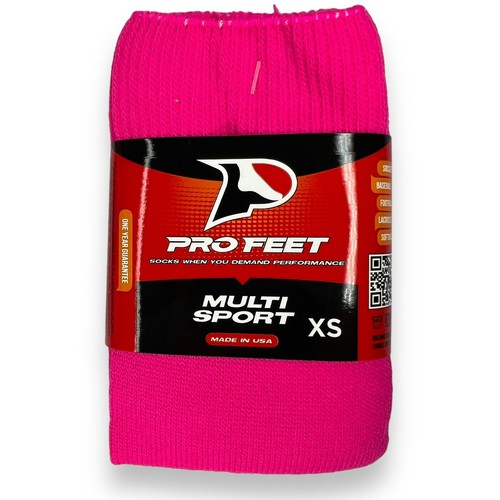 Pro Feet Multi Sport Kids Performance Size XS Lightweight 1 Pair Neon Pink
