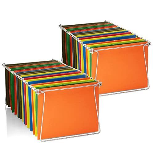 2 Pack Universal Hanging File Frame Rails Steel Files Cabinet Fits 24-27 - Picture 1 of 6