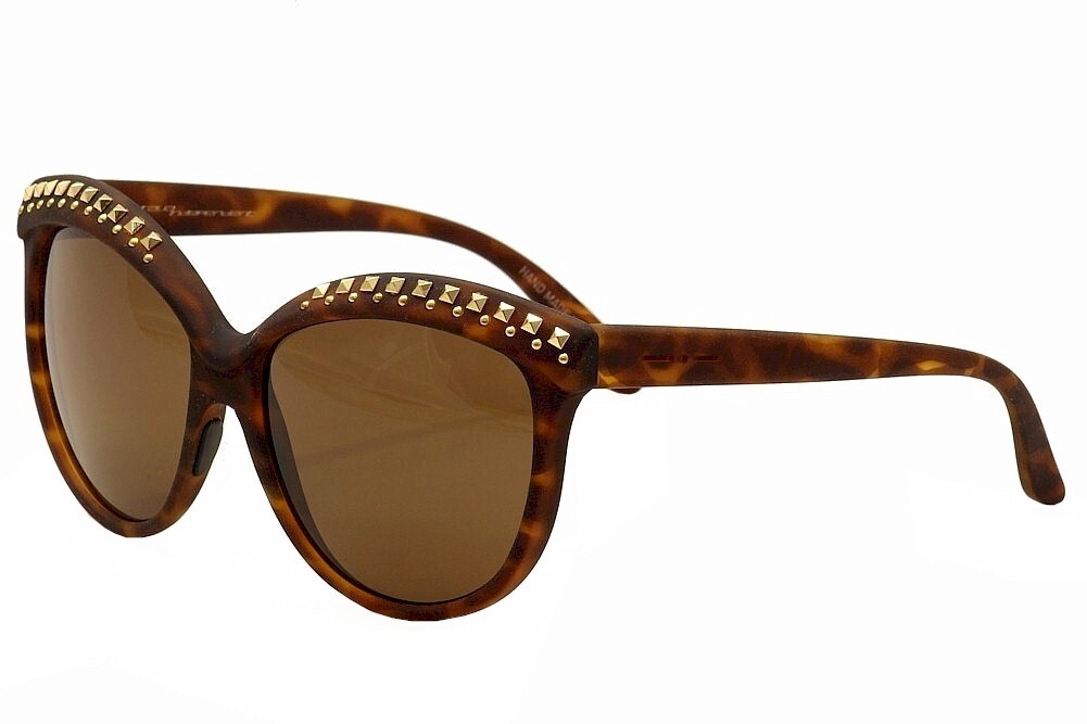 Italia Independent Womens I-Lux 0092R 090 Tortoise Stud Cat Eye Sunglasses 58mm