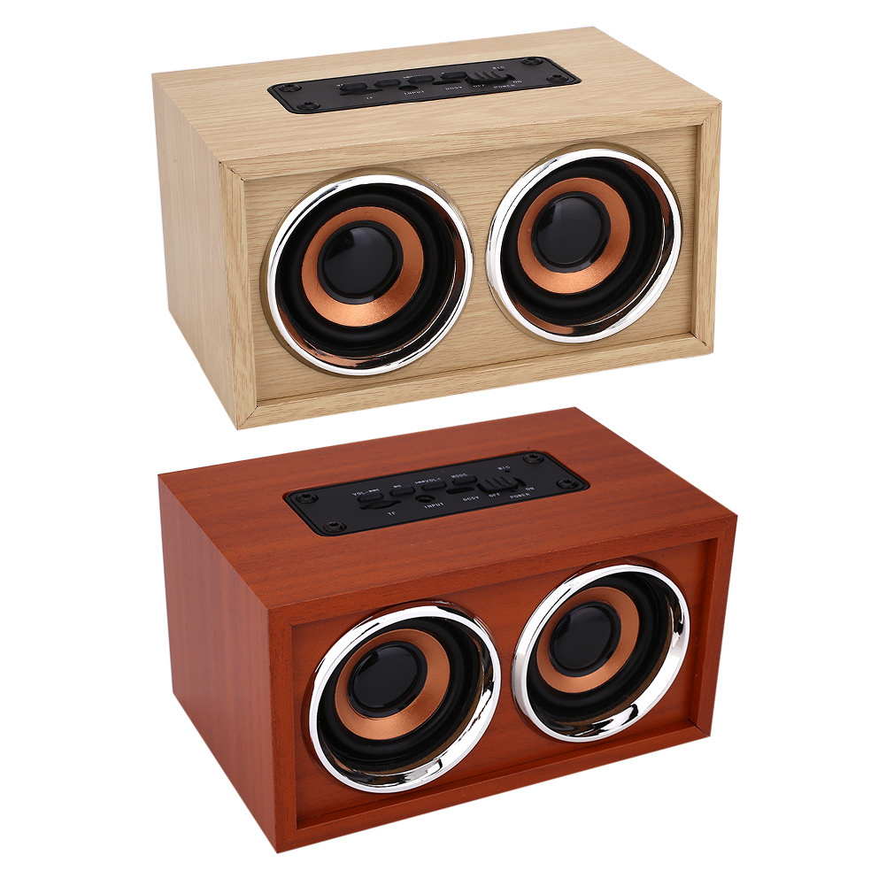 wooden bluetooth stereo speakers