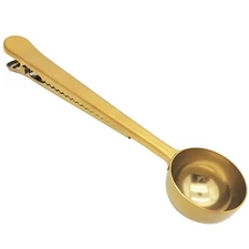 Coffee Scoop Stainless Steel Golden Multi Function Coffee Measuring Spoon，Great