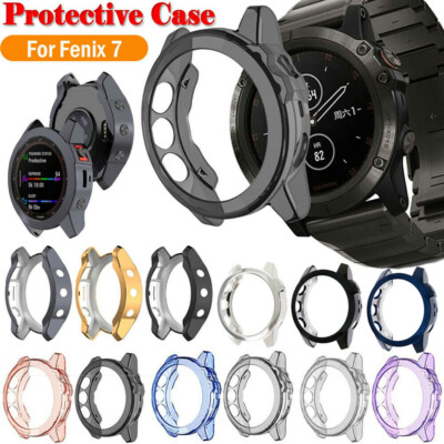 Für Garmin Fenix 7 7S 7X Solar TPU Schutz Hülle Case Cover Bumper Frame Shell