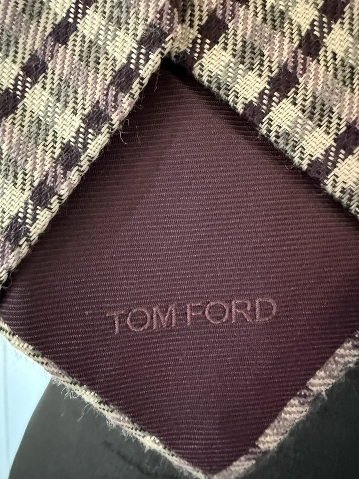 Corbata de cuello TOM FORD rosa a rayas LANA SEDA TEJIDO Foto 4 de 4
