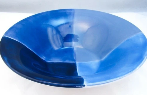 TableTop's Unlimited QUADRETTINI Blue Oversized 9.25" Coupe Soup Bowl EUC