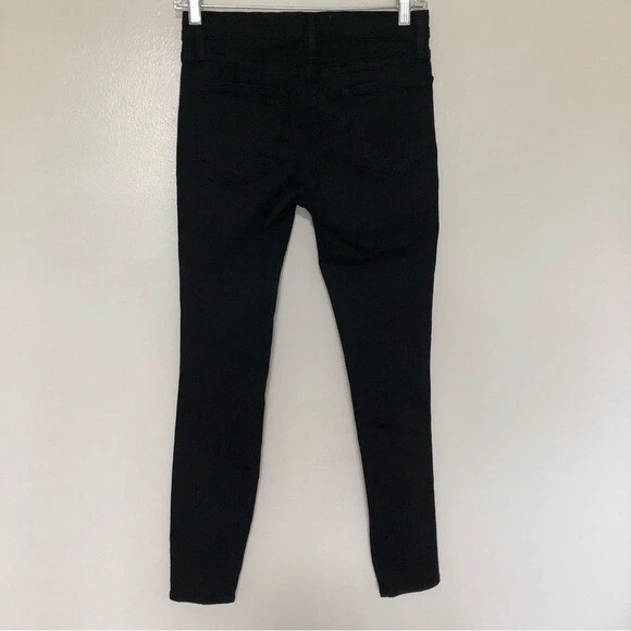 Frame Le Skinny De Jeanne Jeans Black Distressed Film Noir 25 - Image 4 of 4