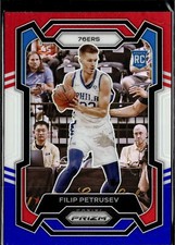 2023-24 Panini Prizm #282 Filip Petrusev Prizms Red White and Blue Rookie 76ers