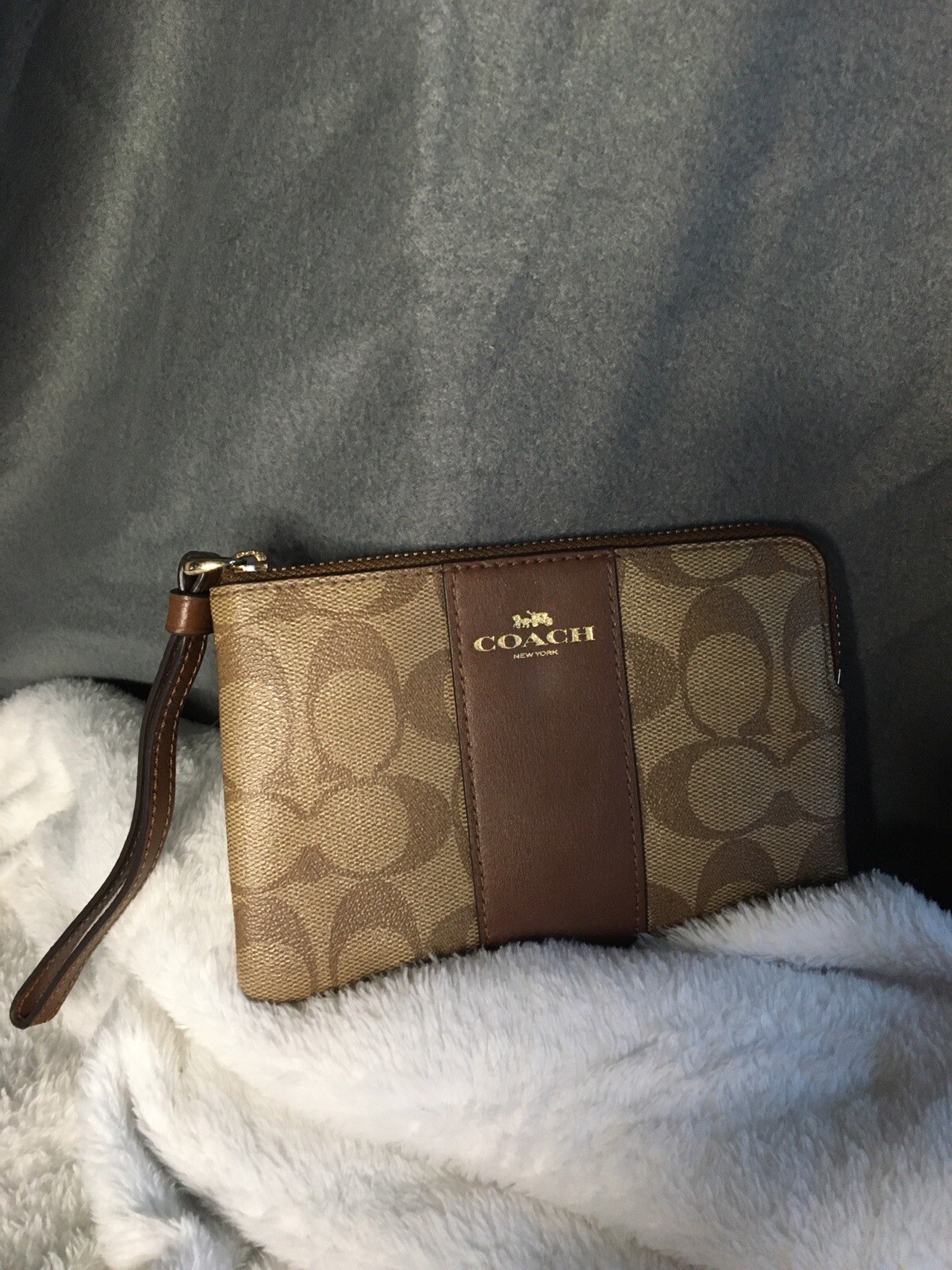 coach double corner zip wallet