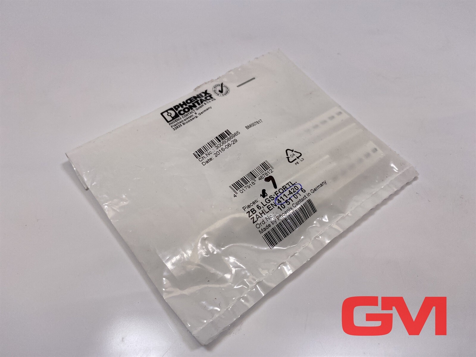 Ve 10x Phoenix Contact Zack Strip ZB6, Lgs : Fortl.zahlen 411-420 Marker 1051016