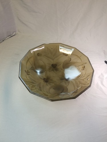 Plafoniera vintage Art Nouveau Deco design Francia paralume vetro ciotola grigio gelo - Foto 3 di 24