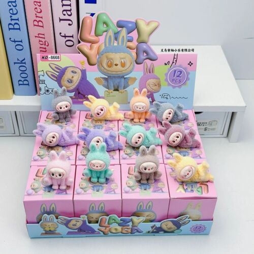 Yoga Labubu Blind Box Series Mini Flocking Exquisite Cute Doll Gift Diy Pendant