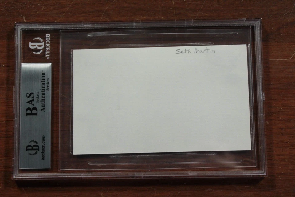 Tarjeta firmada por St. Louis Blues Seth Martin autografiada tarjeta índice hockey primer portero Foto 3 de 3