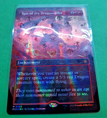  MTG - RITE OF THE DRAGONCALLER - MANA FOIL - BORDERLESS - PACKFRESH - NM  