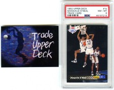 SHAQUILLE O'NEAL~1992 UPPER DECK#1B PSA-8 NM-MT &TRADE REDEMPTION CARD ROOKIE RC