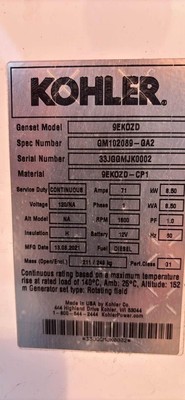 Kohler 9EKOZD  . 9 kw Marine Diesel Generator  NEW