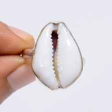 Cowrie Shell Gemstone Women Fashion Ring 8.5 US Trendy Beach Jewelry Gift
