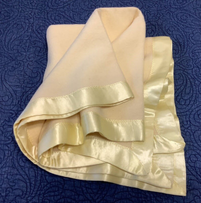 North Star Woolen Mills Yellow Wool Satin Edge Baby Blanket