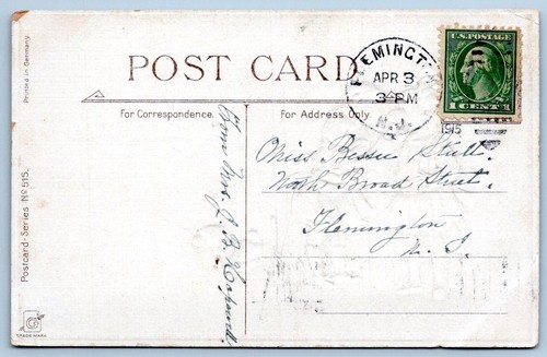 POSTAL DE SALUDOS DE PASCUA DE 1915 FIRMADA POR EL ARTISTA FRANCES BRUNDAGE BABY CHICK NIÑAS - Imagen 2 de 2