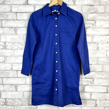 MADEWELL NWT 100% Cotton Women's Blue Button Up Mini Shirtdress Size XXS NM468