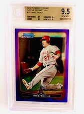 2012 Bowman Chrome Mike Trout Rookie Card Purple Refractor #137/199 BGS 9.5