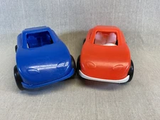 Pair Vintage American Plastic Toys Inc Sport Cars Red/Blue Model 410 Retro Toy