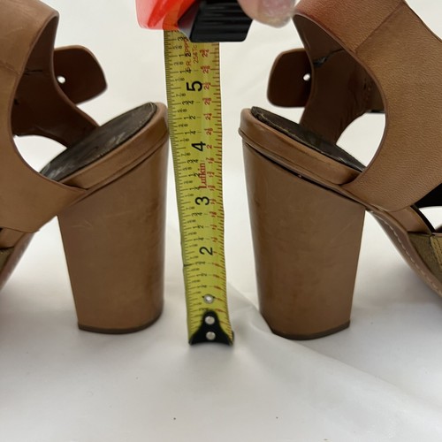 Sam Edelman Block Heels Size 8 Women Yelena Leather Ankle Strap Brown - Picture 10 of 19