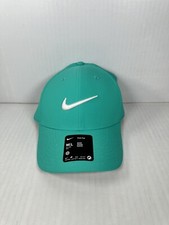 Nike Hat Mens Adjustable Dri FIT Club Cap Structured Swoosh Jade Green White NEW