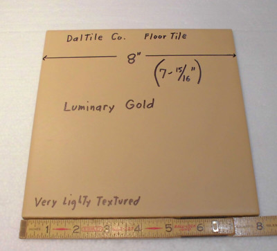 1 pc. Pale Yellow - Gold Color:  Daltile Co. Ceramic Floor Tile: 8'' X 8''  NEW