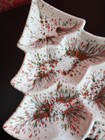 VTG Art Pottery Speckle Christmas Tree Divided Section Signed MIA Serving Dish  — photo 6