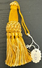 4&1/2"  Gold Ivory Chainette Crown Tassel Tassels Lot Of 4