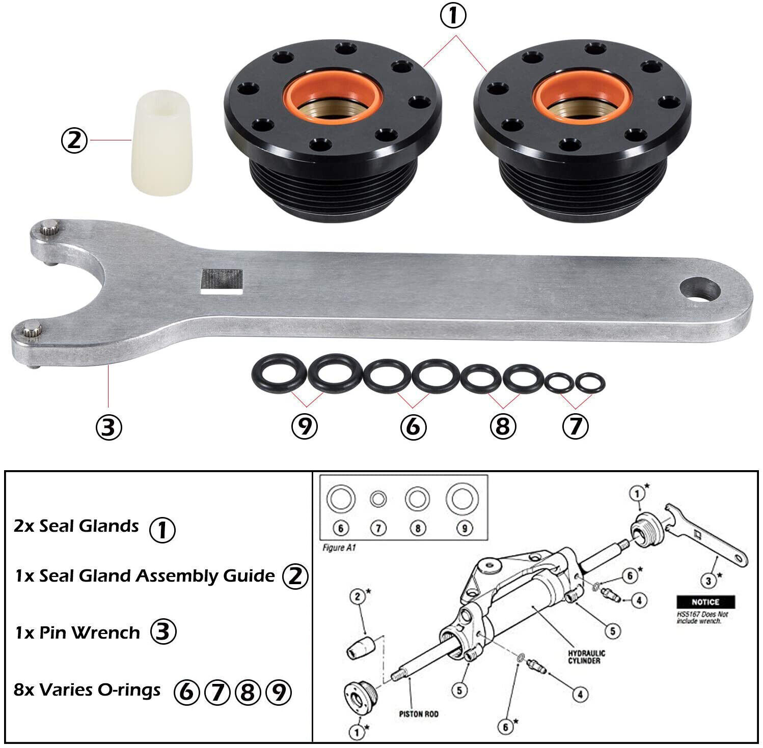 Bleed Kit For Seastar, Steering Support Bracket Puller, HS5157 Cylinder