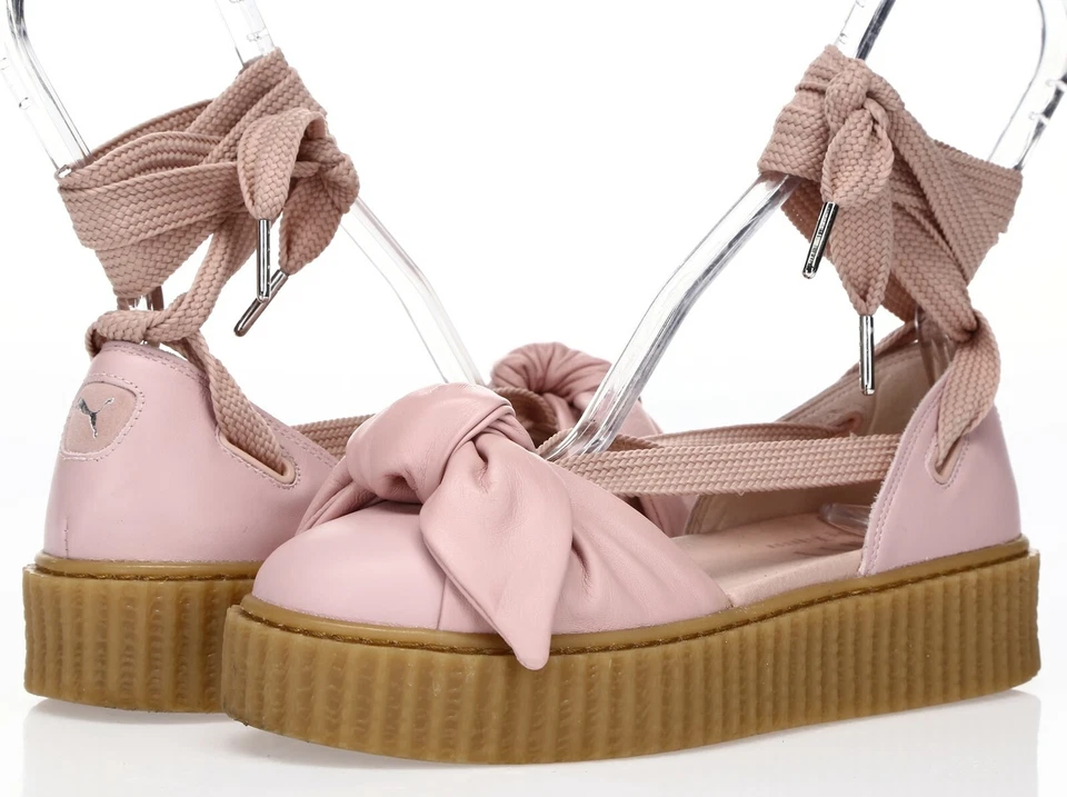 FENTY PUMA BY RIHANNA Pink Tint Leather Bow Creeper Sandals Shoes Size 7.5 - Image 2 of 4