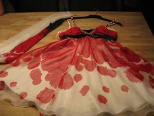 Damenkleid Ballkleid rote Rosen Gr. 36 knielang Reißverschluss Magic Nights Poly