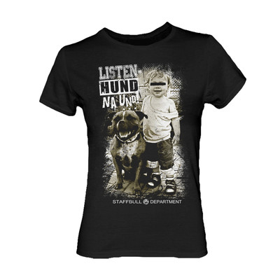 Staffordshire Bullterrier Staffbull Department Listenhund Girlie Shirt S und M