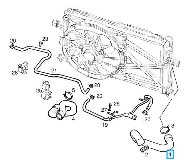 24413977 ORIGINAL Vauxhall Astra Zafira 1.8 Radiator Inlet Hose  