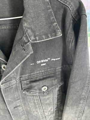Off White C/o Virgil Abloh Very Rare Black Denim Jacket Denim