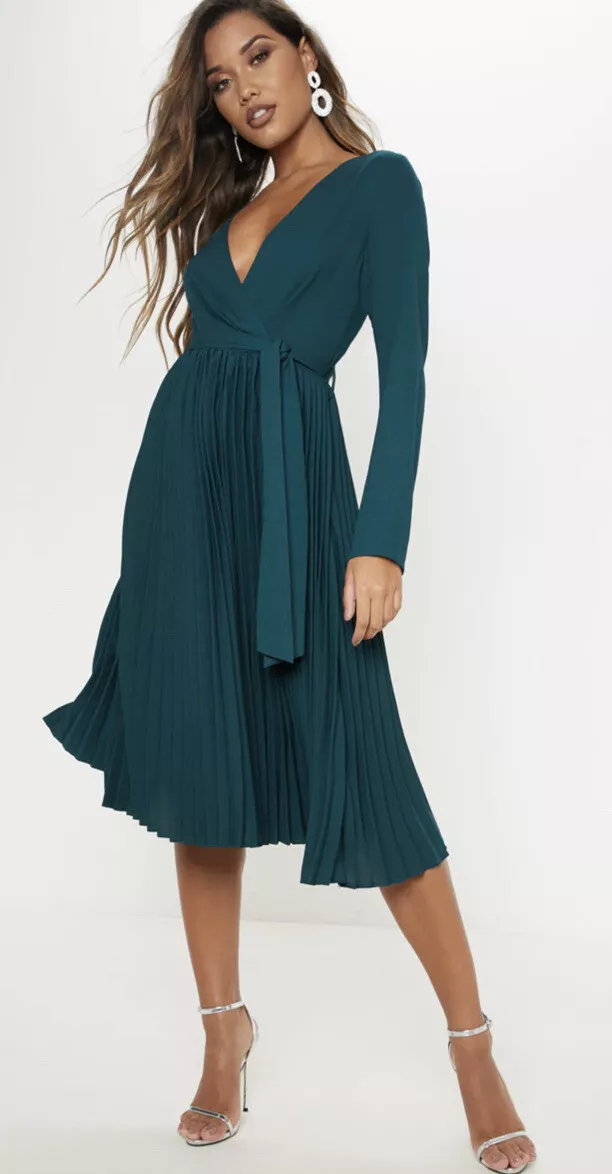 Long sleeve sale midi party dress