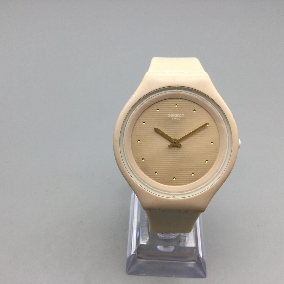 Swatch SkinSkin часы женщин 40 мм бежевый золотой тон Швейцарский сделано новый аккумулятор - Изображение 2 из 4