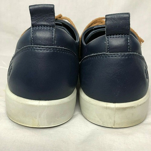 ECCO Men Soft Viii Sneaker Navy Blue Leather EU42 US8 - Picture 6 of 9