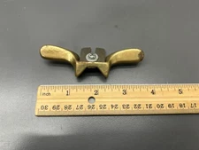(U) VINTAGE BRASS SPOKE SHAVE DRAW KNIFE SCRAPER - 3.75" - 5/16" CUT - VGC