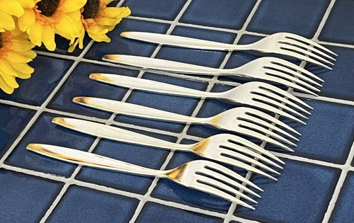 6 Oneida Community Silverplate ENCHANTMENT GENTLE ROSE Dinner Forks 1960 Lot A - Picture 5 of 6