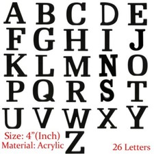 Acrylic Letters Alphabet Craft Decoration Laser Cut DIY Embellishments Black