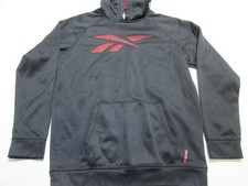 Reebok Youth Unisex Size M Hoodie Black Long Sleeve Pocket Logo Activewear
