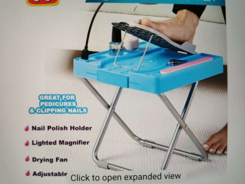 Pedicure foot rest with fan and magnifier Deluxe Beauty