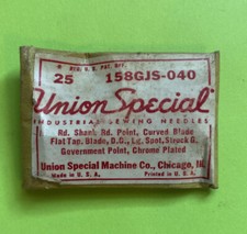 NOS 158GJS-040-UNION SPECIAL-SEWING NEEDLES PK.OF 25 FREE SHIPPING