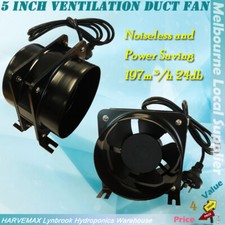 2 x Hydroponics Metal Intake Exhaust Ventilation Silent Fan 5"/125mm Axial Fan