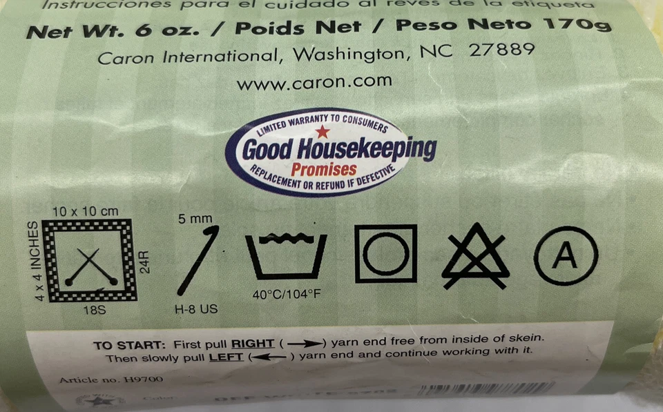 Caron Simply Soft Yarn "Off White" 2 Skeins #479 - Image 3 of 4