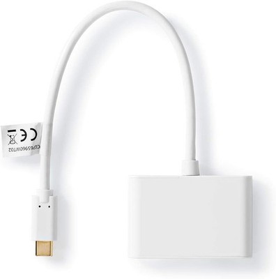 NEDIS USB 3.2 Gen1 Multi-Port Adapter USB-C Stecker 2x USB-A Hub Weiß Schnell