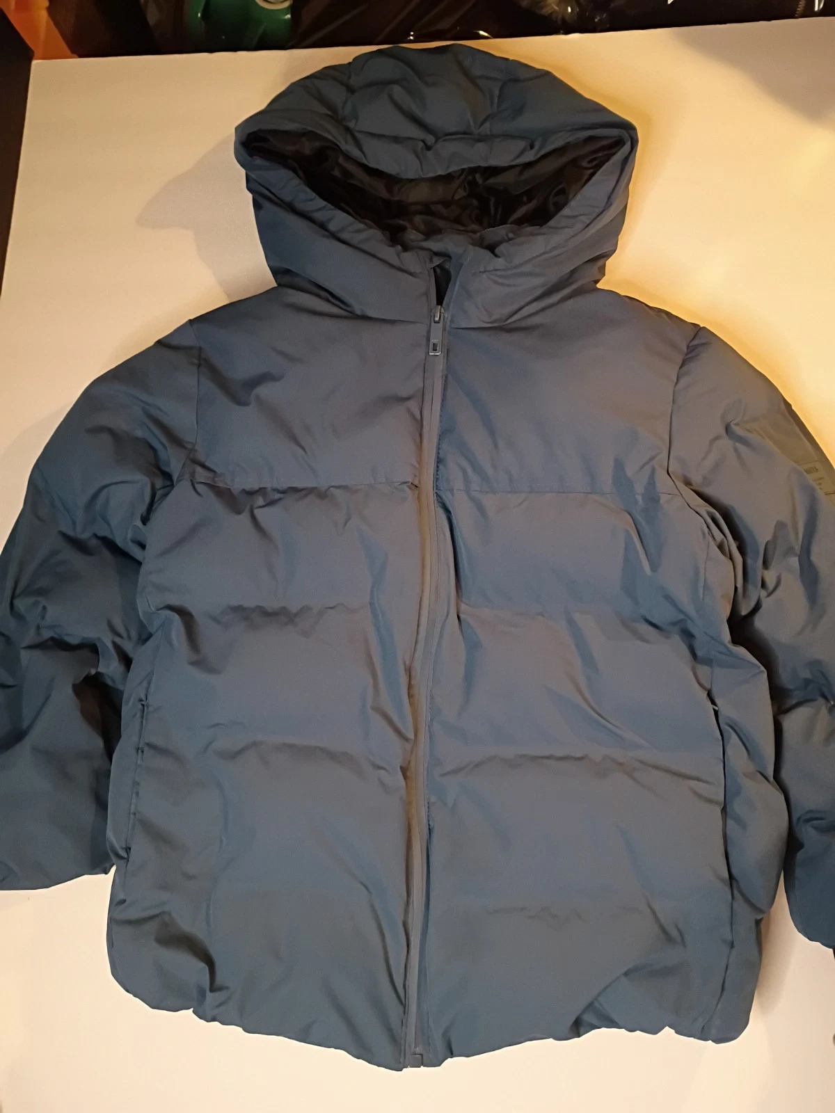 Zara kids blue hooded water resistant puffer jacket Size 8
