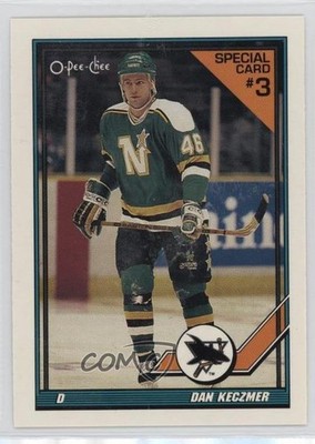 1991-92 O-Pee-Chee San Jose Sharks Dan Keczmer #3S Rookie RC 11pj